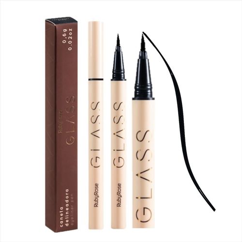 Ruby Rose Caneta Delineadora Preta Glass HB524 0,6g