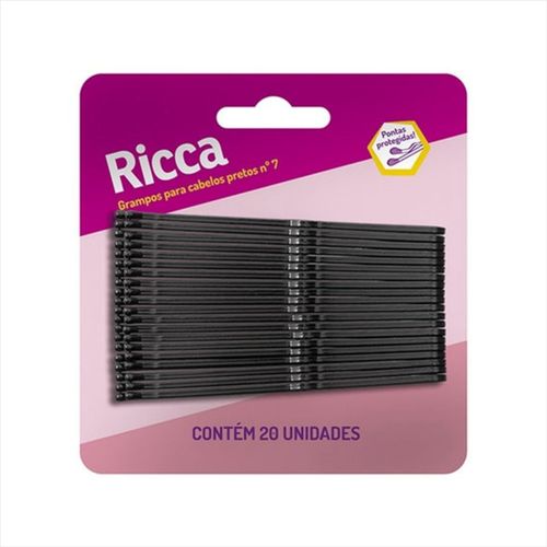 Ricca Grampo para Cabelo Preto Com 20 Un Ricca Grampo para Cabelo Preto Com 20 Un