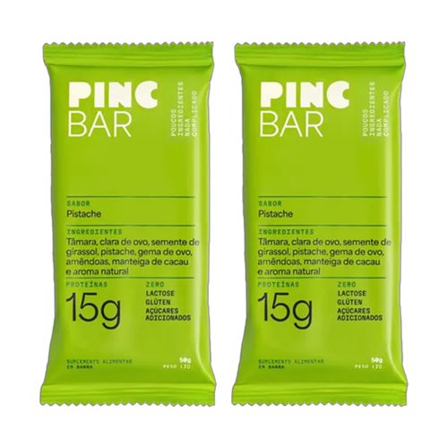Kit 2X: Barra de Proteína Pistache Sem Açúcar Pinc Bar 50g Kit 2X: Barra de Proteína Pistache Sem Açúcar Pinc Bar 50g
