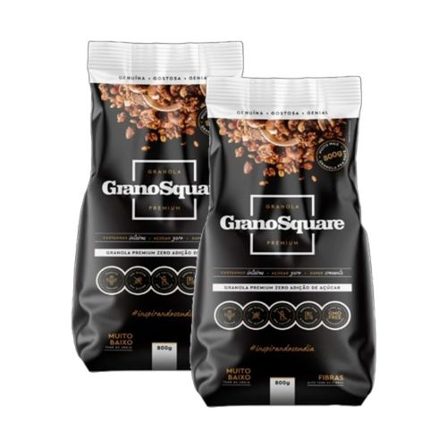 Kit 2X: Granola Premium Zero Açúcar Sem Glúten GranoSquare 800g