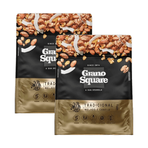 Kit 2X: Granola Premium Tradicional Sem Glúten GranoSquare 400g