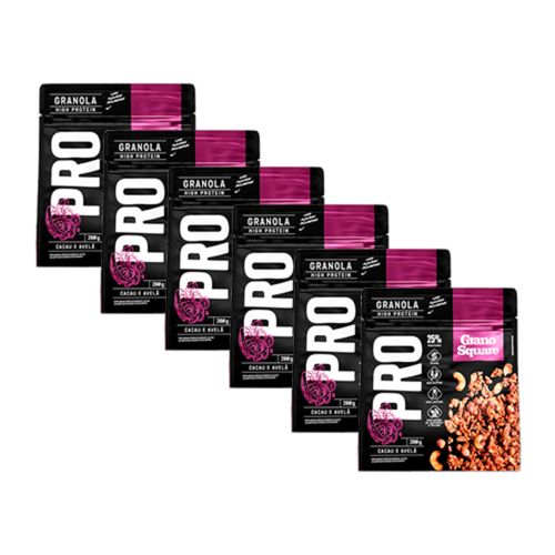Kit 6X: Granola Pro Cacau e Avelã Sem Glúten GranoSquare 200g