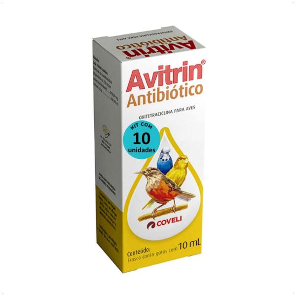 AVITRIN ATB 10ML COVELI PARA AVES E PÁSSAROS KIT COM 10