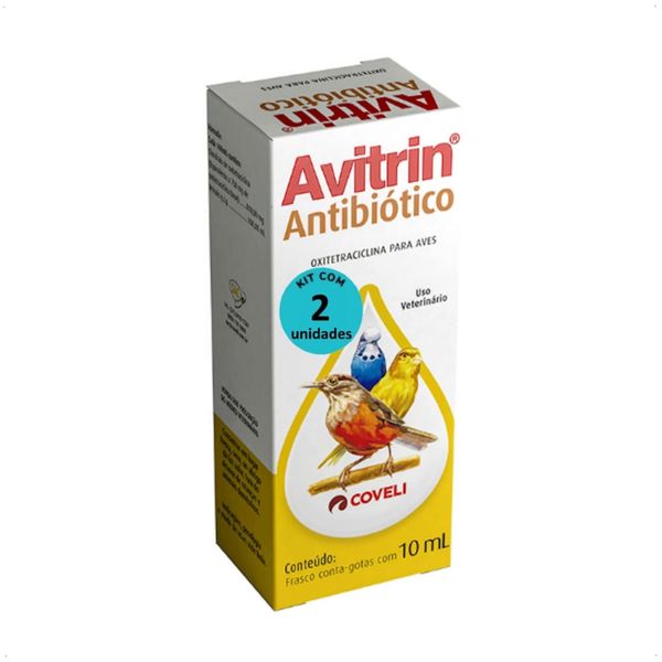 AVITRIN ATB 10ML COVELI PARA AVES E PÁSSAROS KIT COM 2