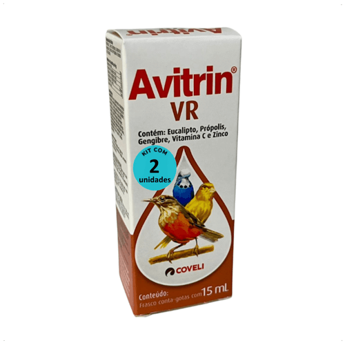 AVITRIN VR 15ML COVELI SUPLEMENTO PARA PÁSSAROS E AVES ORNAMENTAIS KIT COM 2 AVITRIN VR 15ML COVELI SUPLEMENTO PARA PÁSSAROS E AVES ORNAMENTAIS KIT COM 2