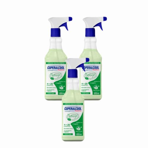 3x Limpador Multissuperfície 500ml Bacfree- Energia do Campo