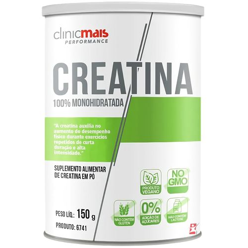 CREATINA VEGANA 100% MONOHIDRATADA 50 DOSES 150G SEM SABOR - CLINICMAIS CREATINA VEGANA 100% MONOHIDRATADA 50 DOSES 150G SEM SABOR - CLINICMAIS