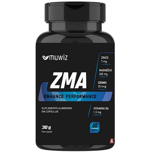 ZMA ENHANCE PERFORMANCE ZINCO + MAGNÉISO + CROMO + VIT B6 1 AO DIA 60 CAPSULAS - MUWIZ ZMA ENHANCE PERFORMANCE ZINCO + MAGNÉISO + CROMO + VIT B6 1 AO DIA 60 CAPSULAS - MUWIZ