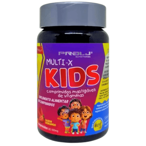 Multi-X Kids 60 comprimidos Mastigáveis Sabor Morango - Prolj Multi-X Kids 60 comprimidos Mastigáveis Sabor Morango - Prolj