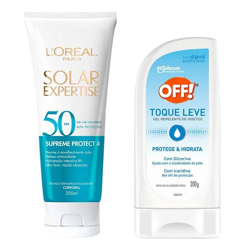 Kit-Protetor-Solar-L-Oreal-Paris-Solar-Expertise-FPS50-200ml--Repelente-Off-200g-Gel