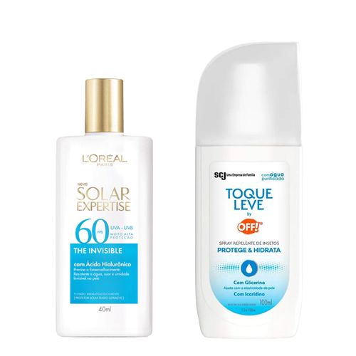 Kit-Protetor-Solar-LOreal-Paris-FPS-60-The-Invisible-40ml--Repelente-Off-100ml-Spray Kit-Protetor-Solar-LOreal-Paris-FPS-60-The-Invisible-40ml--Repelente-Off-100ml-Spray