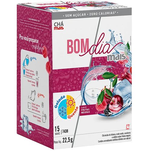 CHA BOM DIA INFUSÃO GELADO OU QUENTE FRUTAS NEGRAS 15 SACHES - CHÁ MAIS CHA BOM DIA INFUSÃO GELADO OU QUENTE FRUTAS NEGRAS 15 SACHES - CHÁ MAIS