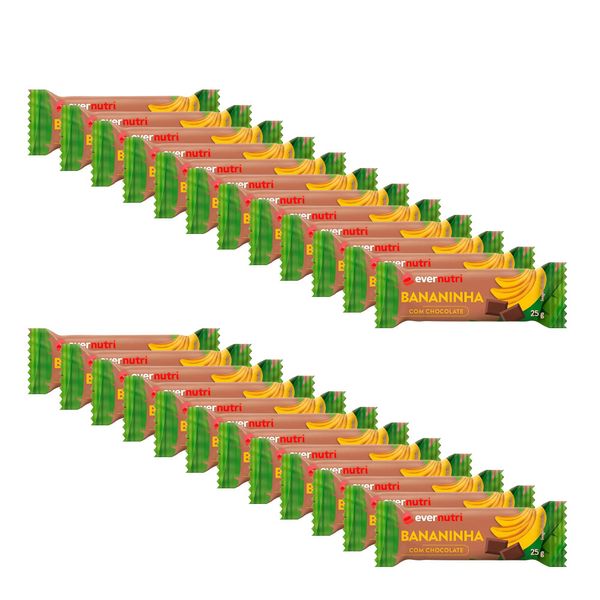 Kit Bananinha Com Chocolate Sem Adição De Açúcar Ever Nutri 24 Unidades de 25g