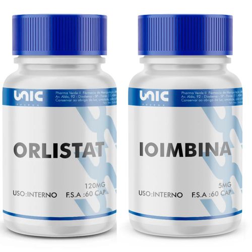 Kit Orlistat 120mg 60 Caps + Ioimbin 5mg 60 Caps