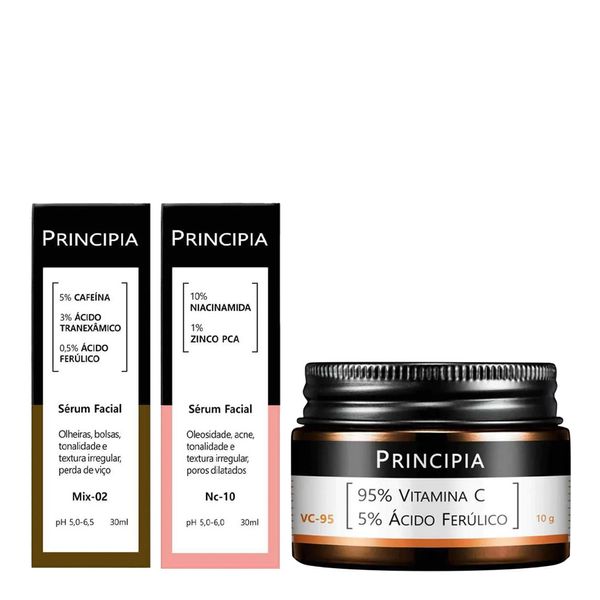 Kit Principia Sérum Nc-10 30ml + Vitamina C Vc-95 10g + Mix-02 30ml