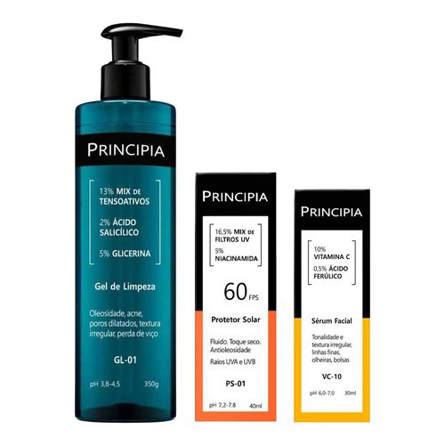 Kit-Principia-Gel-De-Limpeza-Gl-01-350g--Serum-VC-10-30ml--Protetor-Solar-FPS-60-PS-01-40ml Kit-Principia-Gel-De-Limpeza-Gl-01-350g--Serum-VC-10-30ml--Protetor-Solar-FPS-60-PS-01-40ml