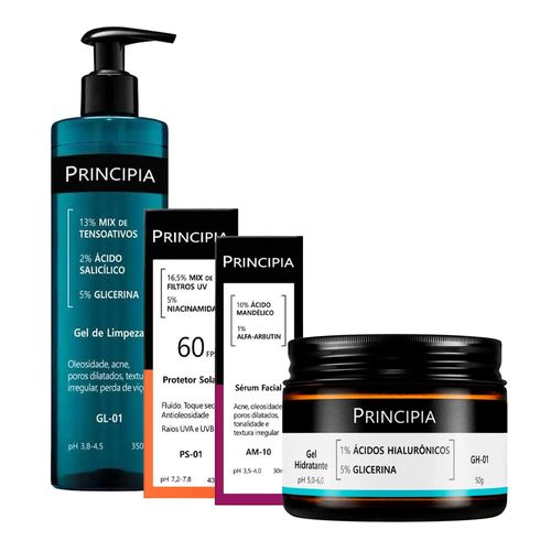 Kit-Principia-Gel-De-Limpeza-Gl-01-350g--Serum-AM-10-30ml--Hidratante-GH-01-50g--Protetor-Solar-FPS-60-PS-01-40ml