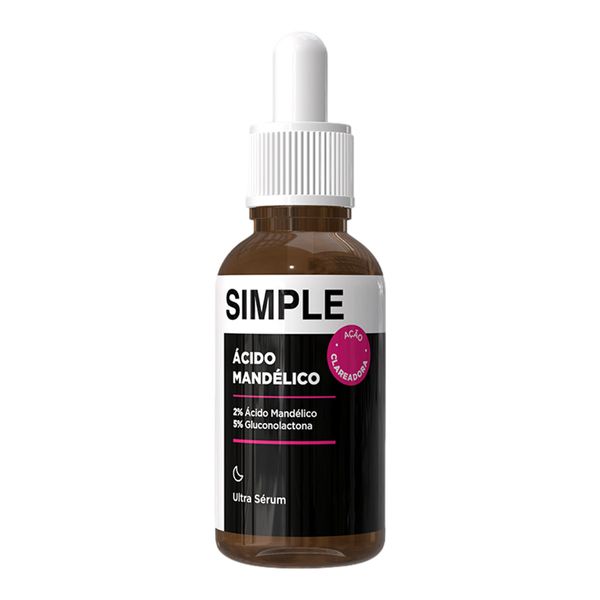 Sérum Facial Simple Organic Ácido Mandélico 30ml Conta-Gotas