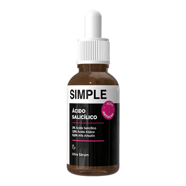 Sérum Facial Simple Organic Ácido Salicílico 30ml Conta-Gotas