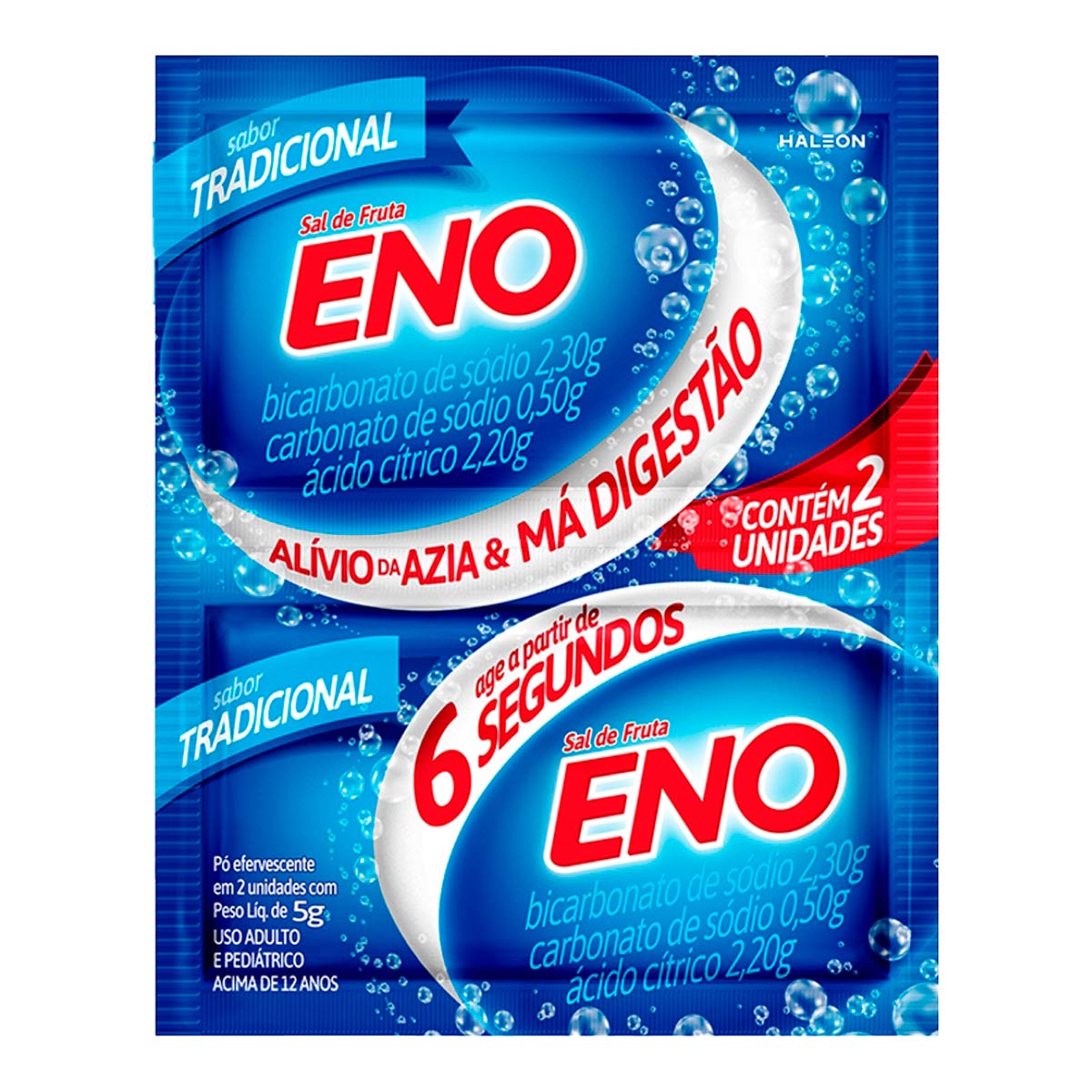 Antiácido Sal de Fruta Eno Tradicional 2 Envelopes de 5g