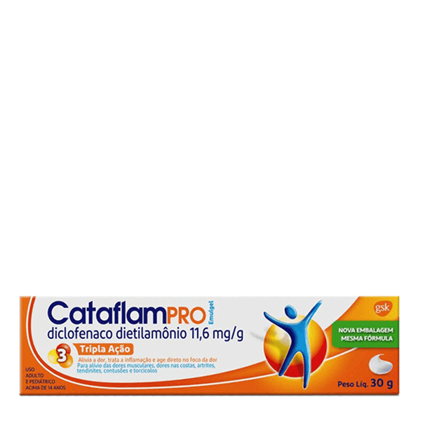 Analgésico e Anti-Inflamatório CataflamPRO Emulgel Tripla Ação 30g