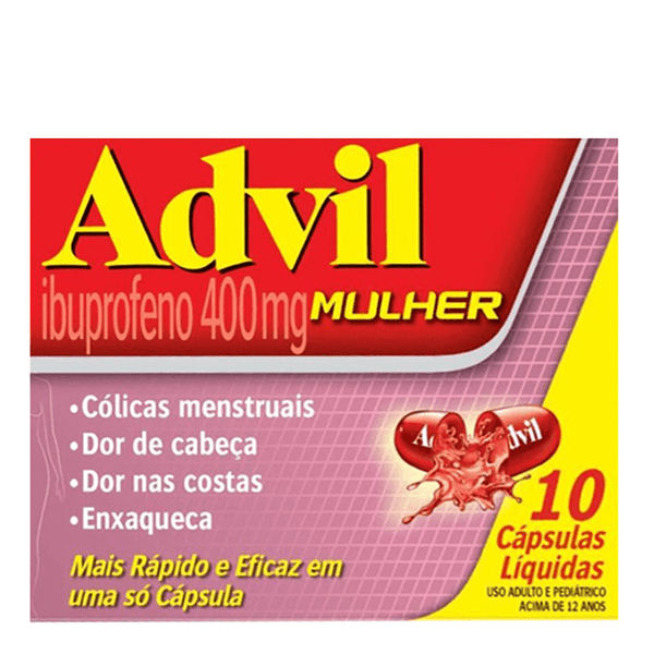 Analgésico e Anti-inflamatório Advil Mulher 400mg 10 Cápsulas