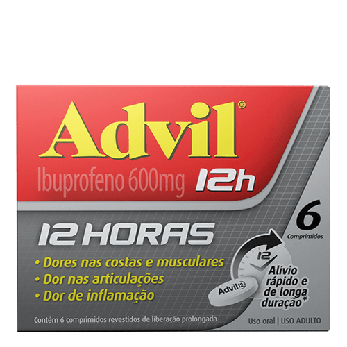 Analgésico E Anti-Inflamatório Advil 12H 600Mg 6 Comprimidos