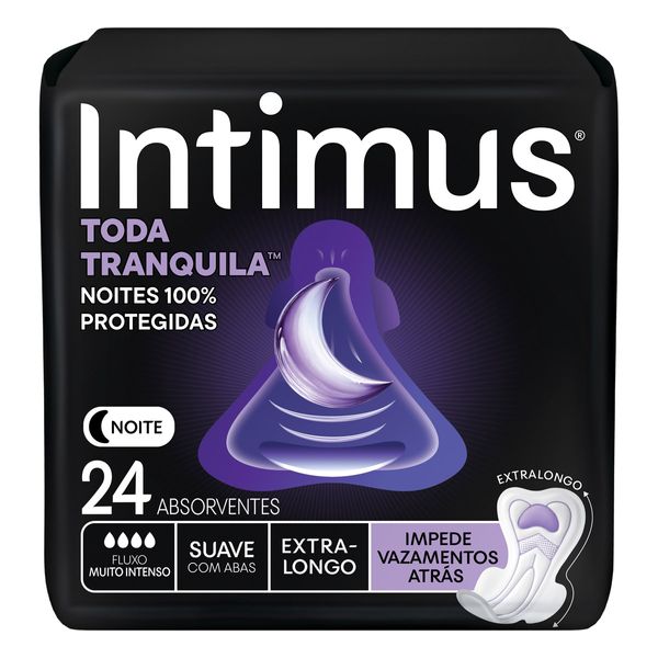 Absorvente Intimus Noturno Toda Tranquila Extralongo 24 Unidades