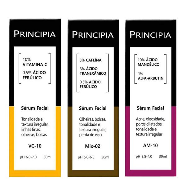 Kit Principia Sérum AM-10 + Mix-02 + VC-10 30ml Cada
