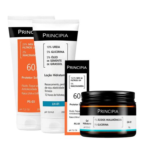 Kit-Principia-Protetor-Solar-FPS-60-Ps-03-200ml--Protetor-Solar-Facial-FPS-60-PS-01-40ml--Hidratante-GH-01-50g--Hidratante-Lh-01-200ml Kit-Principia-Protetor-Solar-FPS-60-Ps-03-200ml--Protetor-Solar-Facial-FPS-60-PS-01-40ml--Hidratante-GH-01-50g--Hidratante-Lh-01-200ml