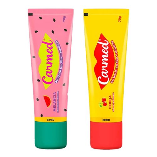 Kit-Gel-Dental-Carmed-Melancia-70g-+-Cereja-70g Kit-Gel-Dental-Carmed-Melancia-70g-+-Cereja-70g
