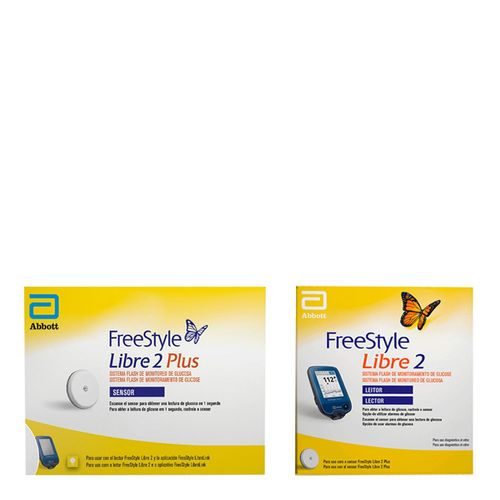 Kit-Freestyle-Libre-Sensor-2-Plus-+-Leitor-Monitor-de-Glicose-2-Sistema-Flash