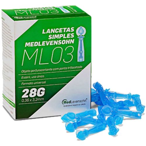 Lanceta Simples MedLevensohn 28G - 100 unidades