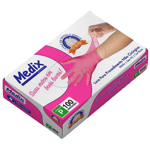 Luva Nitrílica Medix Rosa Tam P 100 unidades