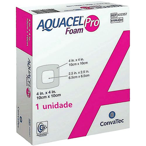 Curativo Aquacel Foam Pro Convatec 422357 10x10cm - unidade Curativo Aquacel Foam Pro Convatec 422357 10x10cm - unidade