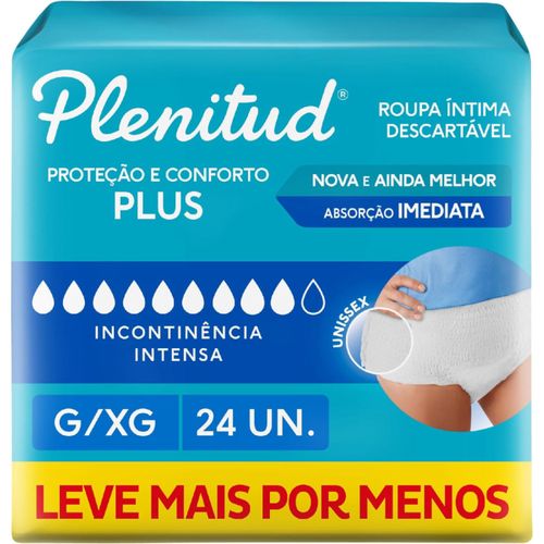 Roupa Íntima Descartável Unissex Protect Plus Plenitud - 24 unidades - G/XG