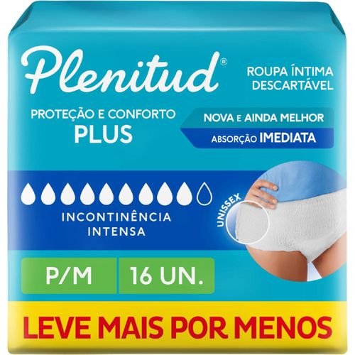 Roupa Íntima Descartável Unissex Protect Plus Plenitud - 16 unidades - P/M Roupa Íntima Descartável Unissex Protect Plus Plenitud - 16 unidades - P/M