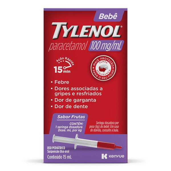 Analgésico e Antitérmico Tylenol Bebê 100mg/ml 15ml