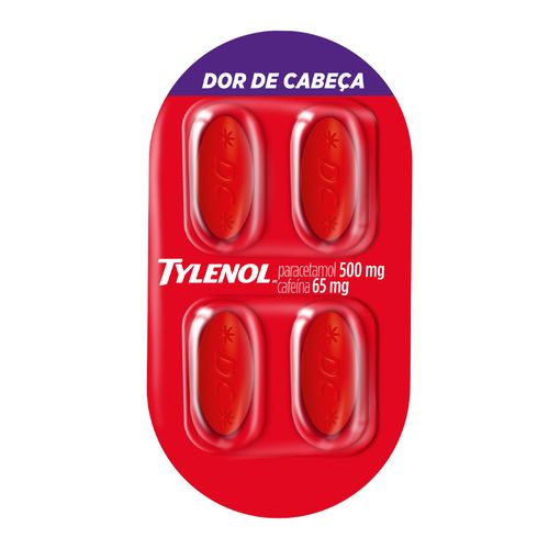 Analgésico Tylenol Dc Múltiplas Dores 500Mg + 65Mg 4 Comprimidos