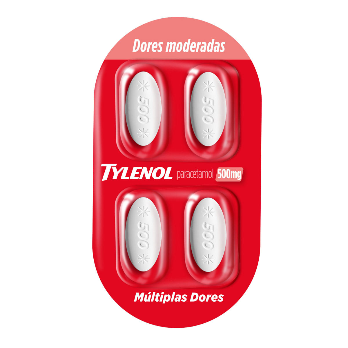 Analgésico Tylenol Múltiplas Dores 500mg 4 Comprimidos Revestidos