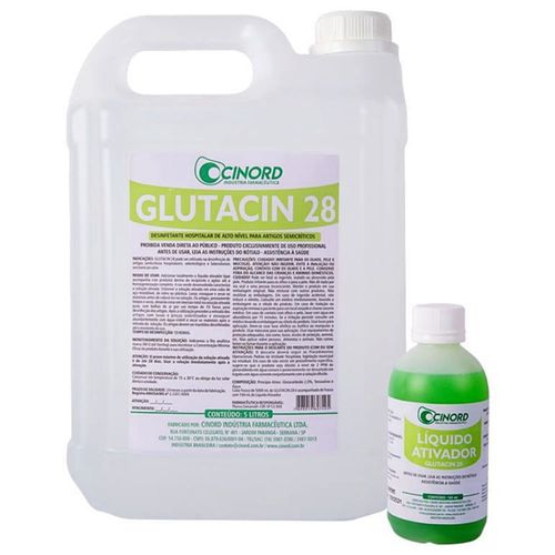 Desinfetante Hospitalar Glutacin 2% 28 Dias Cinord - 5 Litros