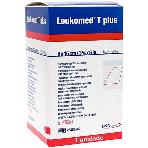 Curativo Filme Transparente Leukomed T Plus 72382-02 8x15cm - unidade Curativo Filme Transparente Leukomed T Plus 72382-02 8x15cm - unidade