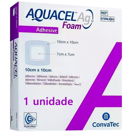 Curativo Aquacel AG Foam Convatec 420681 10x10cm - unidade