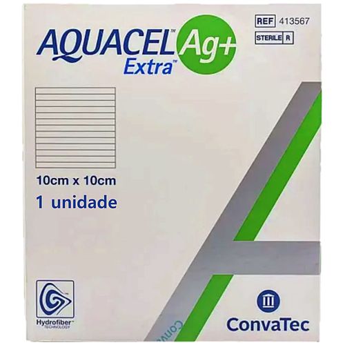 Curativo Aquacel AG+ Extra Convatec 413567 - 10 x 10 cm - unidade