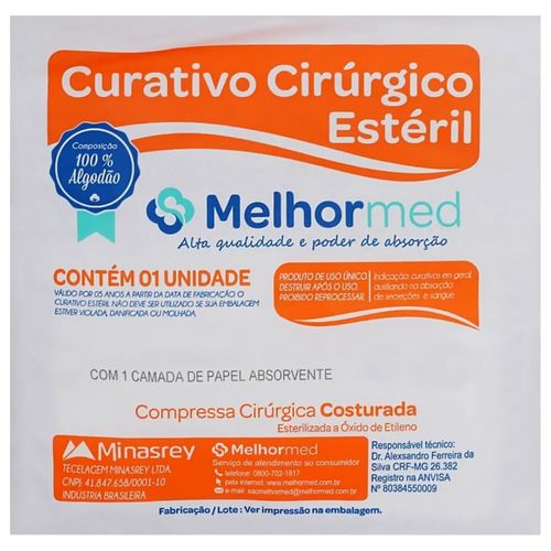 Curativo Cirúrgico com Papel Interno Estéril 15X60cm-unidade Curativo Cirúrgico com Papel Interno Estéril 15X60cm-unidade