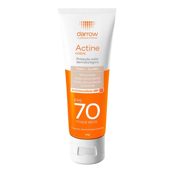Protetor Solar Facial Darrow Actine FPS 70 Tom 1 Claro 40g