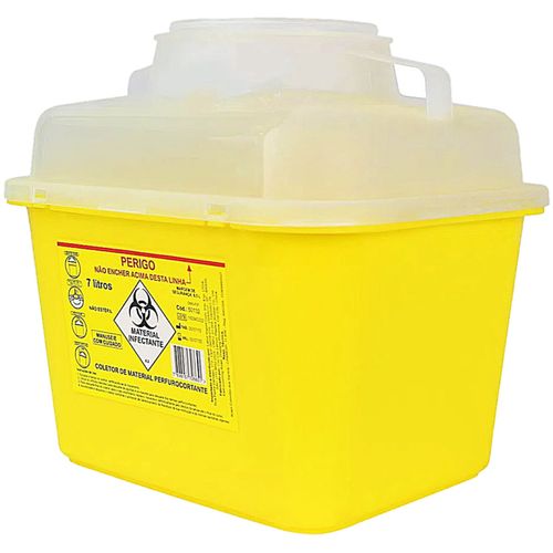 Coletor Rígido para Perfurocortantes Labor Import - 7 Litros
