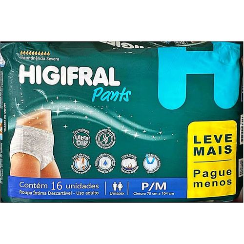 Roupa Íntima Descartável Pants Full Care P/M 16 unidades