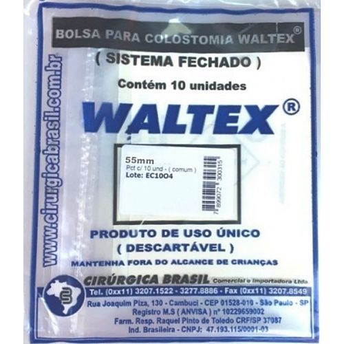 Bolsa de Colostomia Waltex - 55 mm - Com 10 unidades