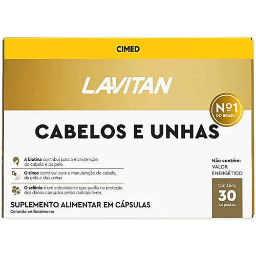 Lavitan Vitamina Cabelos e Unhas com 30 Cápsulas